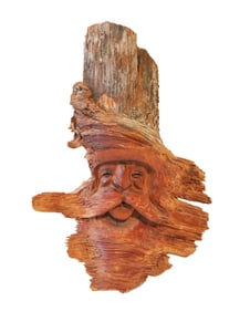 Wells P (20th Century) American, Vintage Carved Wood Folk Art Wall Decor