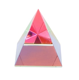 Striking Dichroic Glass Pyramid in Original Box