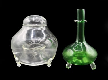 (1) Mitchell Gaudet (Born 1962) American, Blown Art Glass Item & (1) Fly Catcher