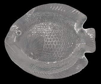 French Arcoroc Mid Century Modern Glass Fish Platter