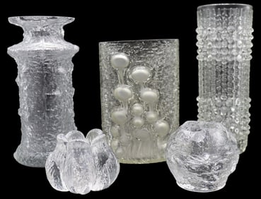 (5) Glass Vases