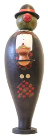 Carved Painted Wooden Butler Folk Art Figure