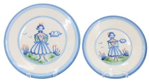 (2) M. A. Hadley Pottery Decorative Plates