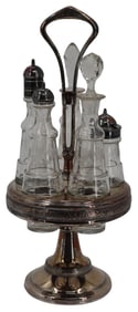 Cruet Set Consisting of 5 Fitted Containers