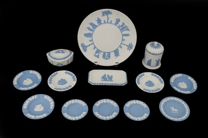 (13) English Wedgwood Porcelain Jasperware with Original Boxes