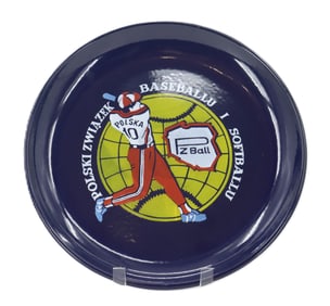 Vintage Polish Enamelware Baseball and Softball Federation Metal Plate