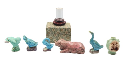 (7) Chinese Porcelain Items and Box
