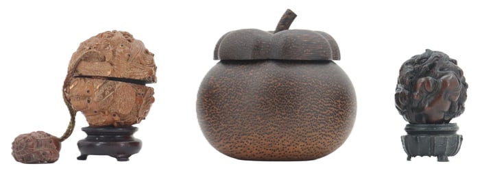 (3) Asian Carved Items