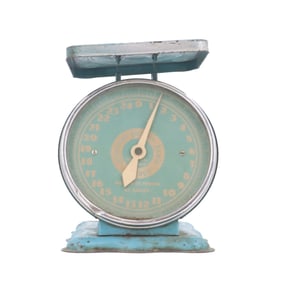 Vintage American Family 25lb Blue Kitchen Scale