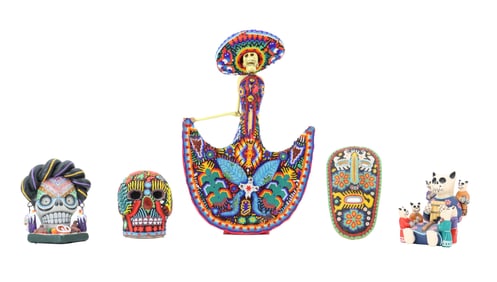 Collection of (5) Dios de Los Meurtos Items