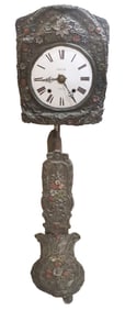 Ornate French Morbier Pendulum Wall Clock - AS IS