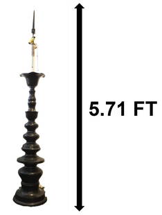 Large Brass Floor Lamp With Flared Top: Large Brass Floor Lamp With Flared Top. From afar looks like there are 8 different sections, all with their own unique shape and style decreasing in size going upwards.&nbsp; Condition: Commensurate w