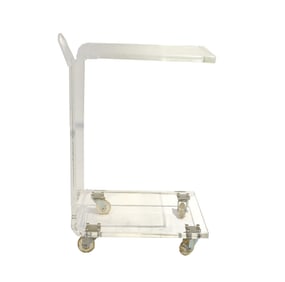 Modern Lucite Clear Rolling Cart