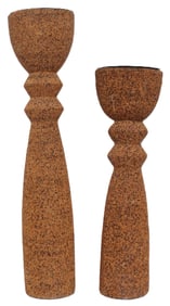 Pair of Palecek National Geographic Home Collection Wood Beaded Pedestals