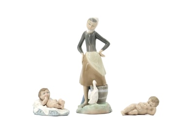 (3) Lladro Porcelain Figurines
