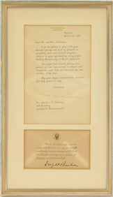 Personal Signed Letter of Congratulations from Dwight and Mamie Eisenhower