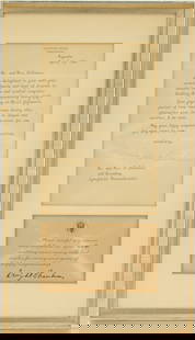 Personal Signed Letter of Congratulations from Dwight and Mamie Eisenhower: Personal Signed Letter of Congratulations from Dwight and Mamie Eisenhower. Signed congratulatory letter from Dwight and Mamie Eisenhower congratulating the recipients (Mr. and Mrs. P. DiStasio) on th