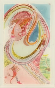 Surreal Figural Silk Print