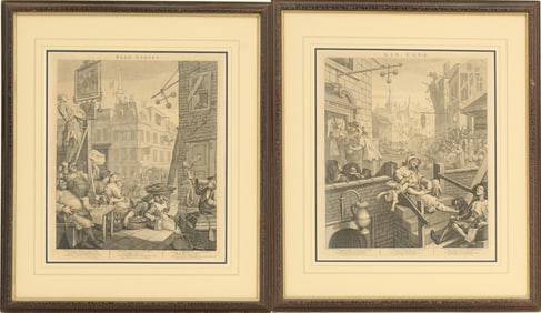 William Hogarth (1697-1764) English, (2) Satirical Engraving Prints