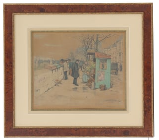 T. F. Simon (1877-1942) Czech, Signed Artist's Proof Aquatint Etching on Paper