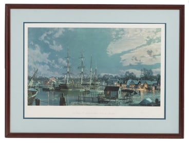 John Stobart (1929-2023) British/American, Signed Mystic Seaport 1991 Lithograph