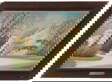 Ernest Albert (20th Century) American, Estate Landscape Oil on Board