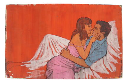 Victor Olson (1924-2007) American Pulp Fiction Illustration on Artist Board