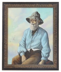 Signed Greek Figural Portrait of a Fisherman