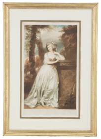 Sydney Ernest Wilson (1869 - circa 1963) English, Signed Figural Portrait Mezzotint of a Girl