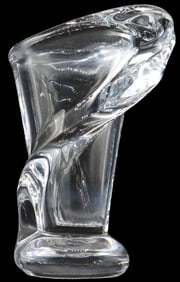 French Mid Century ART Vannes Swirled Crystal Vase
