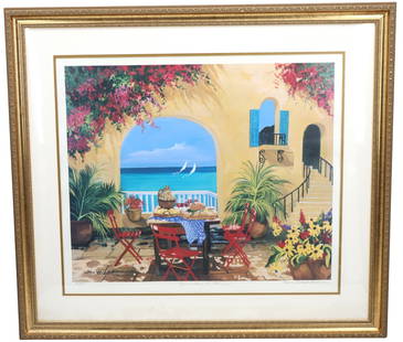 Sharie Hatchett Bohlmann (Born 1940) American, "Summertime en Provence" Print: Sharie Hatchett Bohlmann (Born 1940) American, &quot;Summertime en Provence&quot; Print. Signed lower right, numbered 86/375 lower left. Condition:&nbsp;Good.&nbsp; Overall Size: 34 x 38 in.&nbsp; Sig