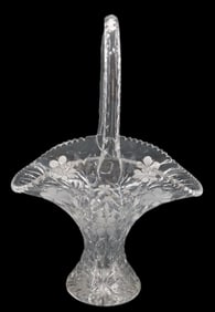 Vintage Cut Press Crystal Basket