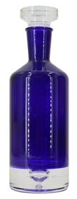 Krosno Glass Mid Century Modern Cobalt Blue Decanter with Clear Stopper