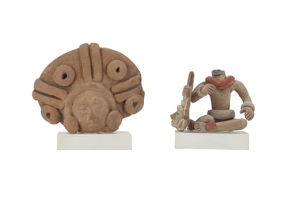 (2) Vintage South American Terracotta Pre-Columbian Style Artifacts