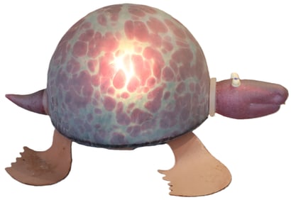 Pawel Borowski (1969) Poland, Art Glass and Steel Turtle Sculpture Light