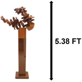 Jerry K. Deasy (20th Century) American, Carved Wood Abstract Sculpture "Cherry, Figuratively