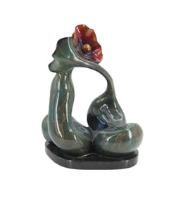 Bob Wilfong (Born 1948) American, Large Bronze Abstract Floral Sculpture