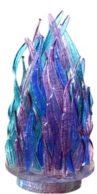 Monumental Blue Purple And Green Flowing Sea Grass Acrylic Chandelier