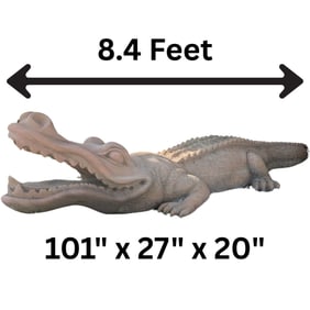 Monumental Life-Size Cast Concrete Alligator Sculpture