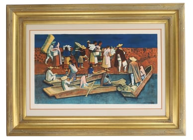 Millard Sheets (1907-1989), American, Lithograph "Mexican Travelers"
