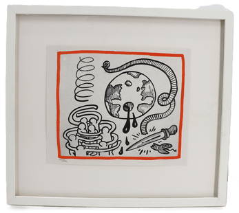 Keith Haring (1958–1990) American, Limited Edition Signed Serigraph Print "Against All Odds": Keith Haring (1958&ndash;1990) American, Limited Edition Signed Serigraph Print &quot;Against All Odds&quot;. Signed limited edition lithograph from Haring&#39;s 1990&nbsp;series &quot;Against All Odd