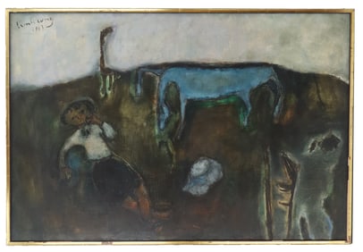 Tr?nh Cung (Born 1938) Vietnamese, Oil on Canvas Expressionist Landscape "Heaven of Ao"
