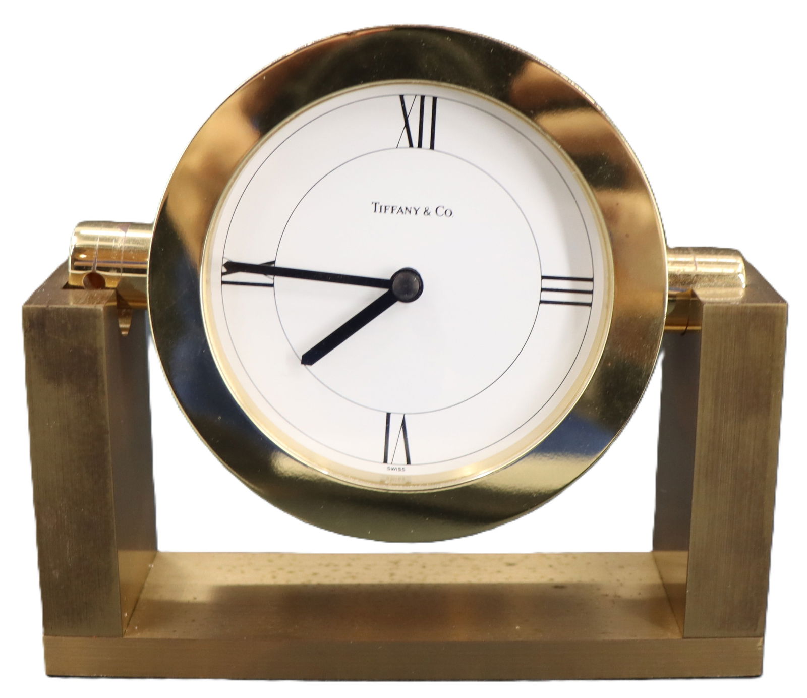 Tiffany & Co. Brushed Brass Desk Clock (1 of 10)