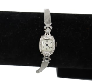 10k White Gold Kingston Mesh Band Watch