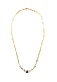14k Gold Sapphire and Diamond Necklace - Gross 10.9 g.