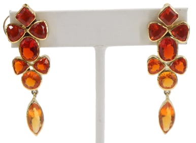 Pair of Tested 14k and Mexican Opal Earrings - Gross 15.3 g.