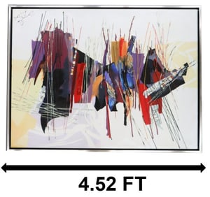 Smadar Livne (Born 1959) Israeli/American, Large Abstract Embellished Giclee on Canvas