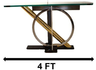DIA Console Table by Kaizo Oto Mixed Metal and Glass Top