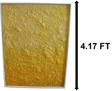 Signed and Dated Framed Yellow High Relief Mixed Media Wall Art on Board: Signed and Dated Framed Yellow High Relief Mixed Media Wall Art on Board.&nbsp;Industrial foam or glue has been applied and then painted. Signed indistinctly and dated &#39;95 bottom right corner.&nbs