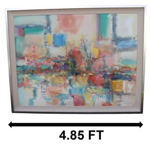 David Steiner (Born 1957) American, Large Abstract Impressionist Oil on Canvas